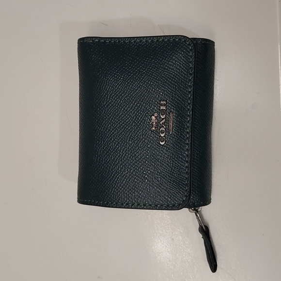 Coach Handbags - Coach Leather Tri-Fold Wallet - Forest Green